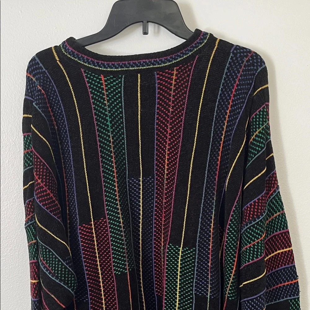 Tundra Black Crewneck Sweater with Multicolor Vertical Stripes - Picture 5 of 5